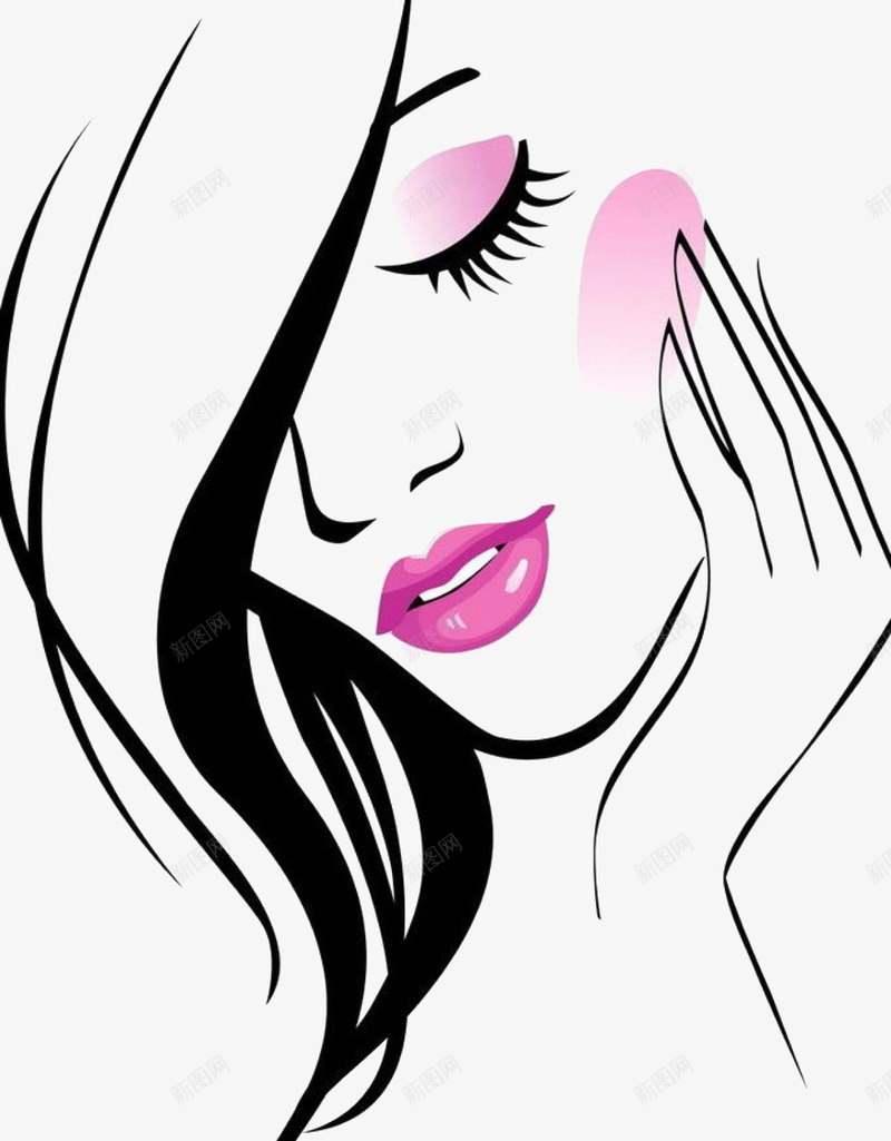 托腮的优雅美女简笔画png免抠素材_88icon https://88icon.com 优雅风格 彩绘风格 托腮 简笔画 简笔画美女 美女 装饰图案