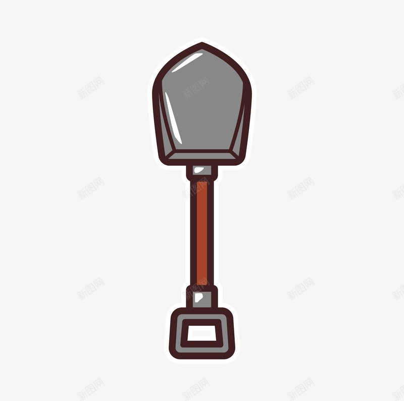灰色卡通铁铲玩具png免抠素材_88icon https://88icon.com 卡通铲子 手绘铲子 效果图 灰色铲子 玩具 铁铲
