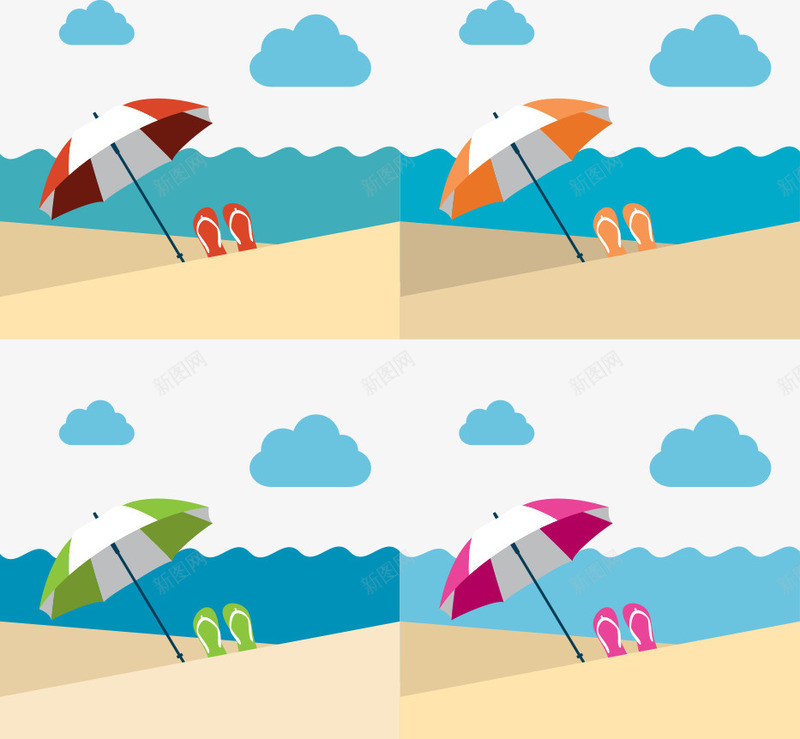 扁平化度假png免抠素材_88icon https://88icon.com 度假 扁平化 效果图 旅游 海边 矢量素材 艺术 设计 遮阳伞