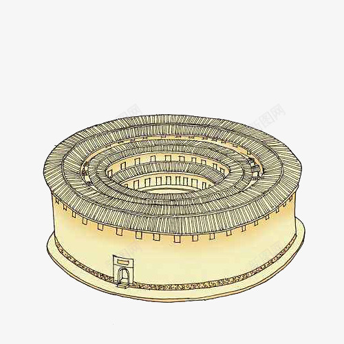 中国风手绘客家建筑png免抠素材_88icon https://88icon.com 中国风 客家 客家围屋 客家建筑 少数名族 建筑 房屋 手绘风
