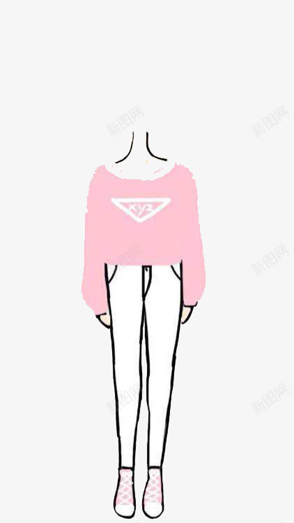 无头美女png免抠素材_88icon https://88icon.com 卡通 卡通身子 可爱 手绘 白色 站着 粉色 美丽 美女