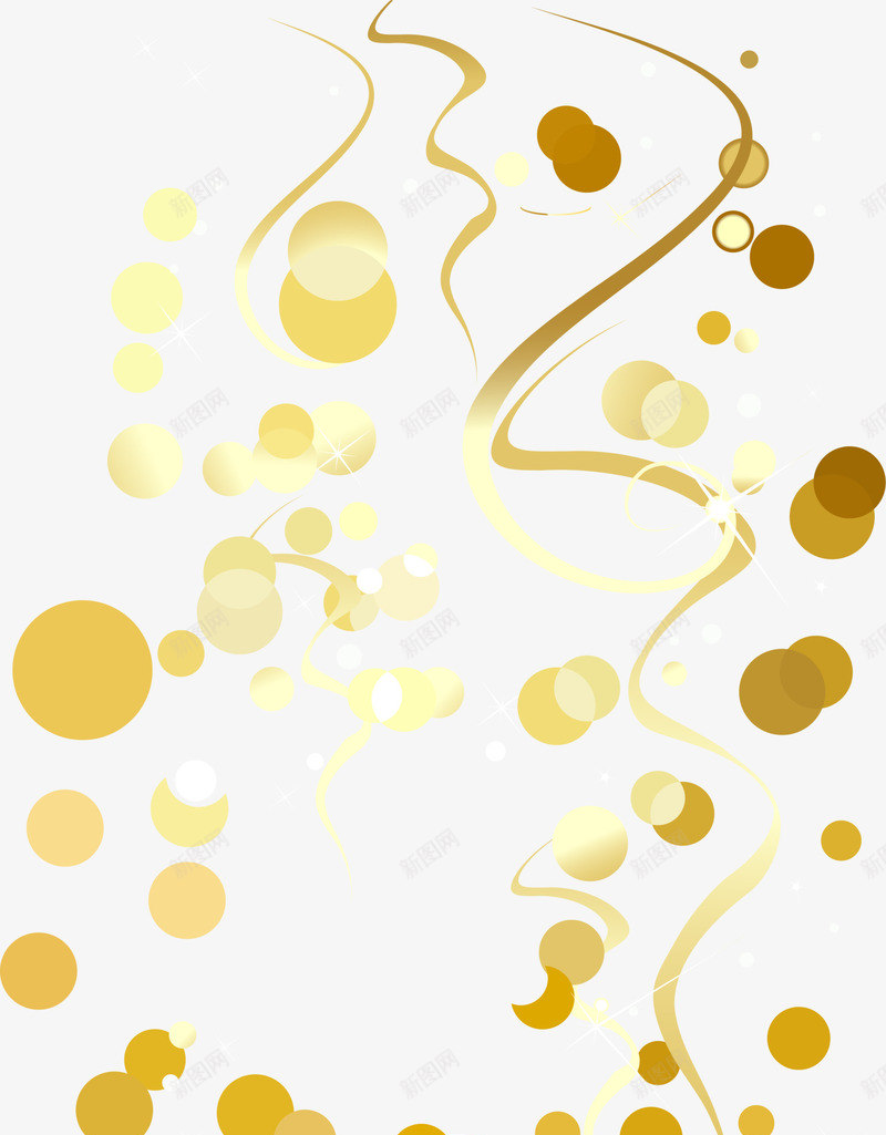 金色闪耀绸带png免抠素材_88icon https://88icon.com 丝带圆圈 梦幻光辉 边框纹理 金色绸带 闪耀圆点