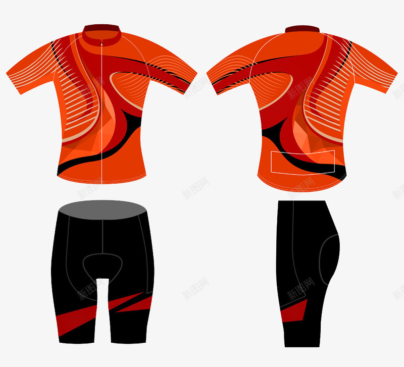 动感红色线条T恤印花png免抠素材_88icon https://88icon.com 服装效果图 服装设计 运动T恤设计