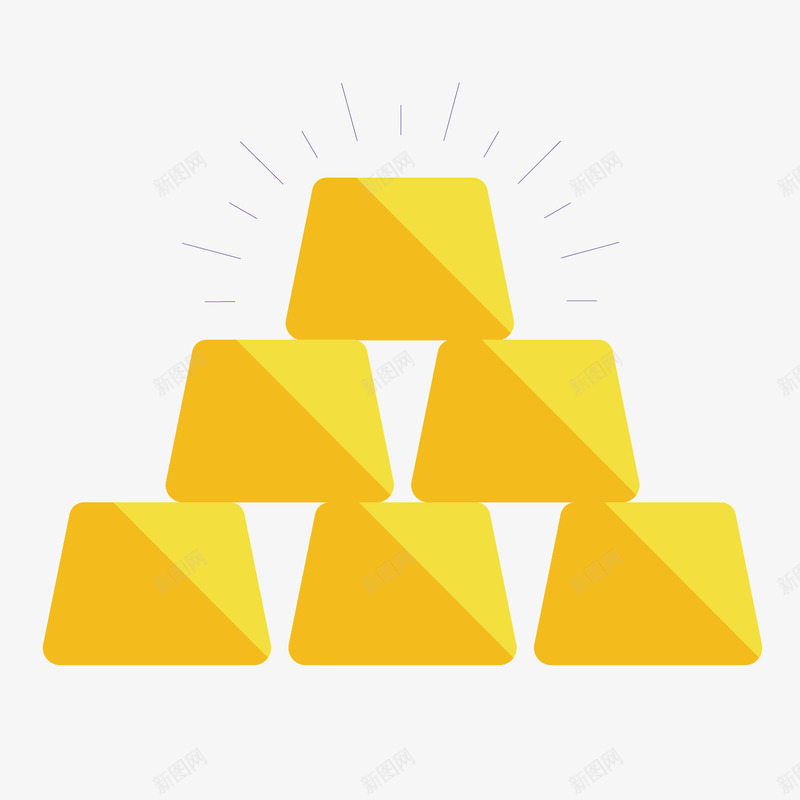 黄色三角形金条矢量图ai免抠素材_88icon https://88icon.com 三角形 光泽 发光 扁平化 摆放 金色 黄色 矢量图