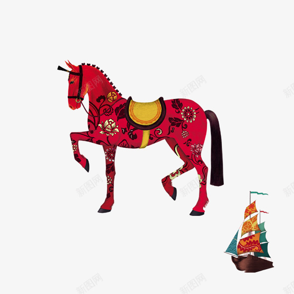 东方树叶png免抠素材_88icon https://88icon.com 东方树叶东方树叶茶包装花卉彩绘马宝塔帆船