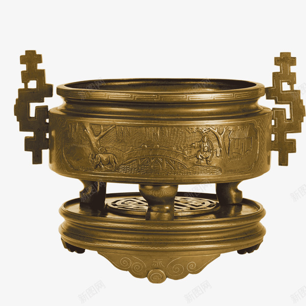 铜鼎png免抠素材_88icon https://88icon.com 中国风 中式 圆形 铜 铜鼎