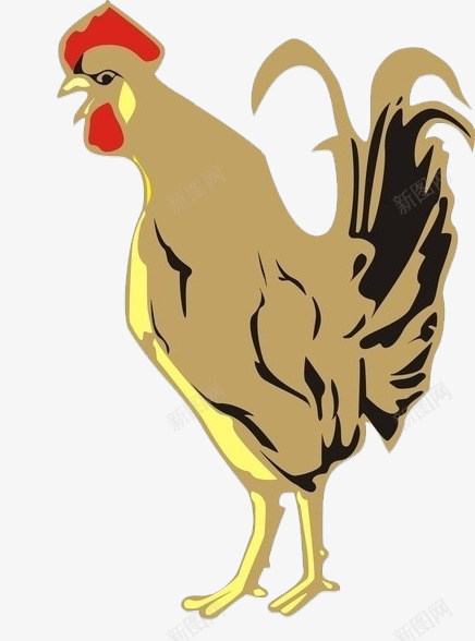 金鸡蹄鸣png免抠素材_88icon https://88icon.com 大公鸡 红冠 金色羽毛 金鸡报晓