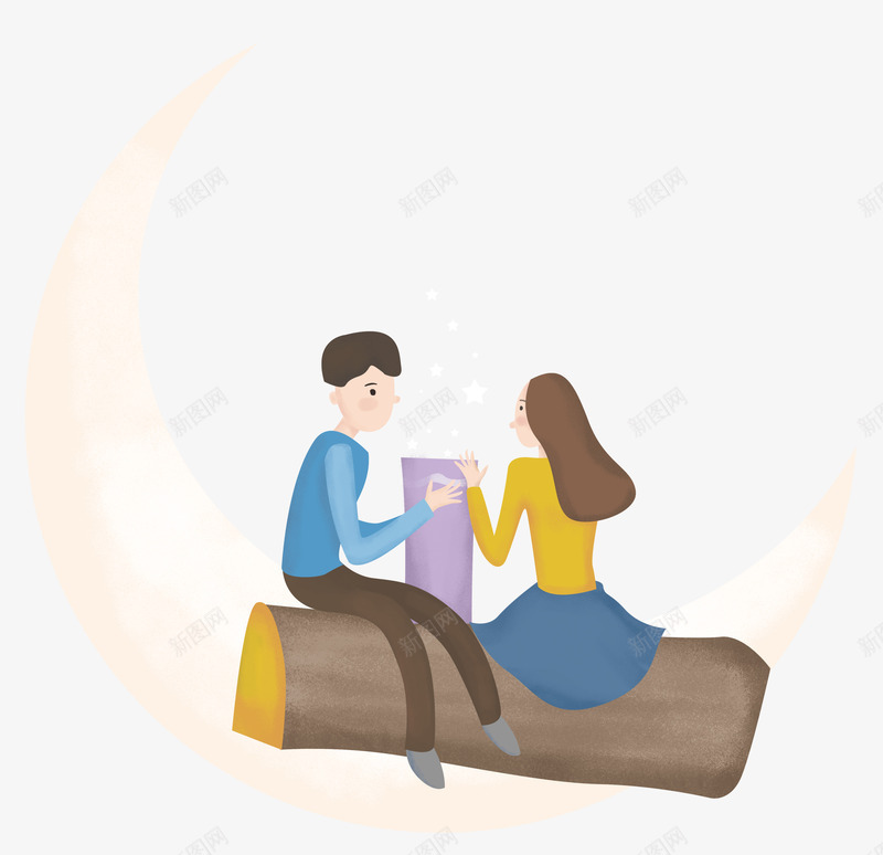 插画浪漫情侣psd免抠素材_88icon https://88icon.com 唯美 小文艺 情侣 情侣人物 手绘 插画 星空 月亮 浪漫 风景