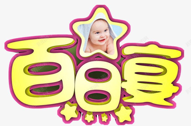 宝宝百日宴海报png免抠素材_88icon https://88icon.com 喜宴 喜庆 婴儿 宝宝 庆祝 星星 海报设计 百日宴