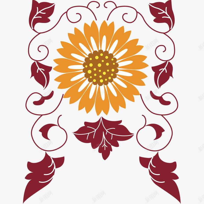 菊花花纹png免抠素材_88icon https://88icon.com 效果图 花纹 菊花 菊花花纹