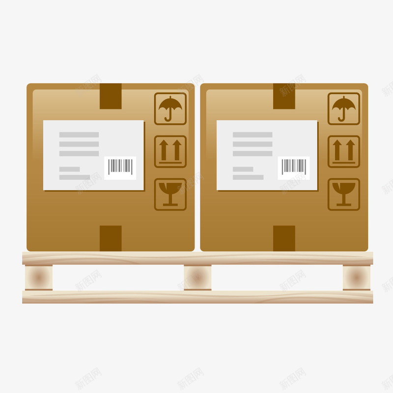 黄色纸箱货物包装托盘矢量图ai免抠素材_88icon https://88icon.com 包装 托盘 纸箱 货物 黄色 矢量图
