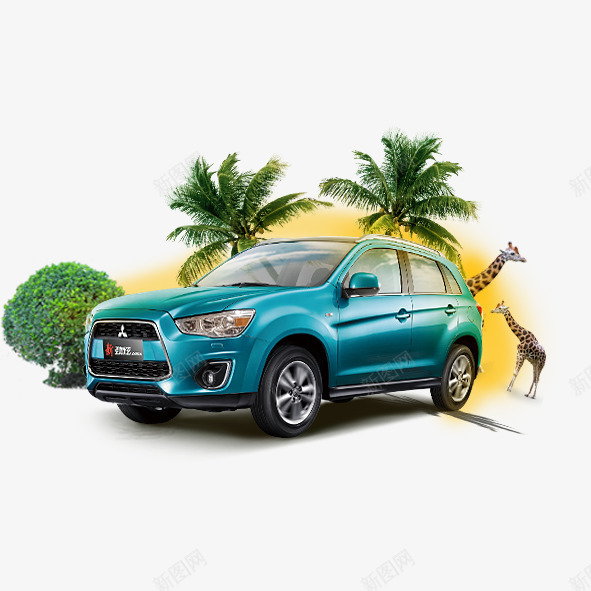 悬浮道路汽车创意广告psd免抠素材_88icon https://88icon.com 悬浮道路汽车创意广告草地奶牛创意广告动物汽车