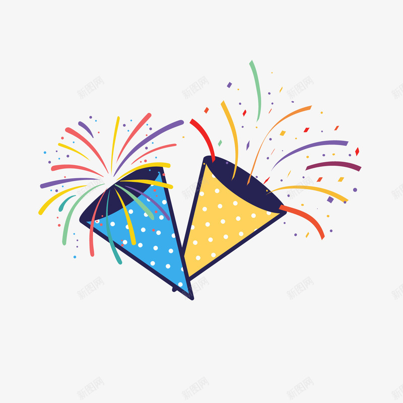 彩色礼花生日装饰png免抠素材_88icon https://88icon.com 卡通礼花 彩色礼花 活动装饰 生日礼花 生日装饰 背景装饰