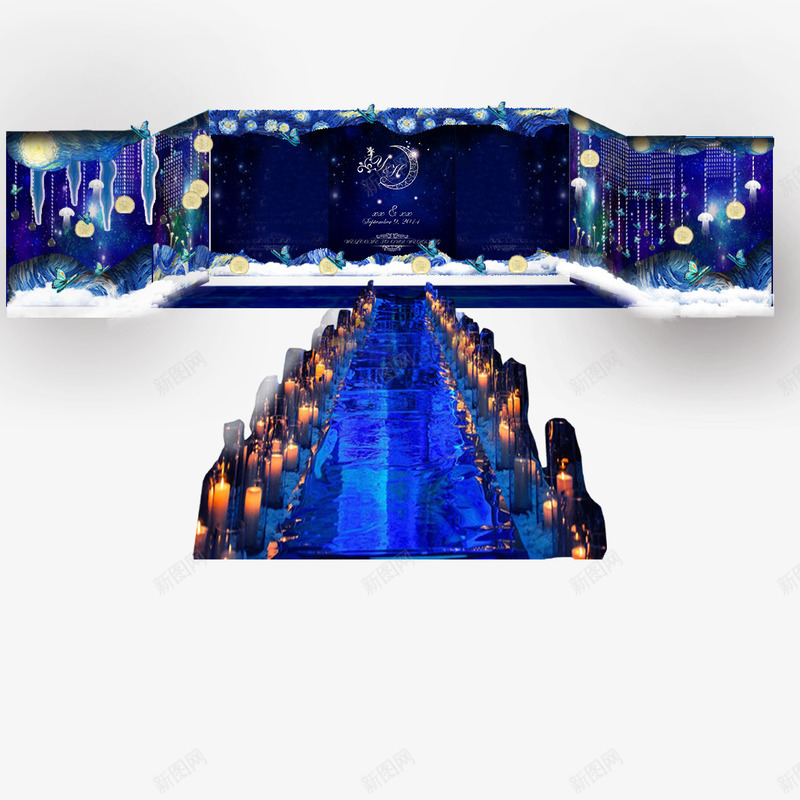 婚礼场景psd免抠素材_88icon https://88icon.com 免抠素材 婚礼场景 星空婚礼场景 温馨浪漫 简约