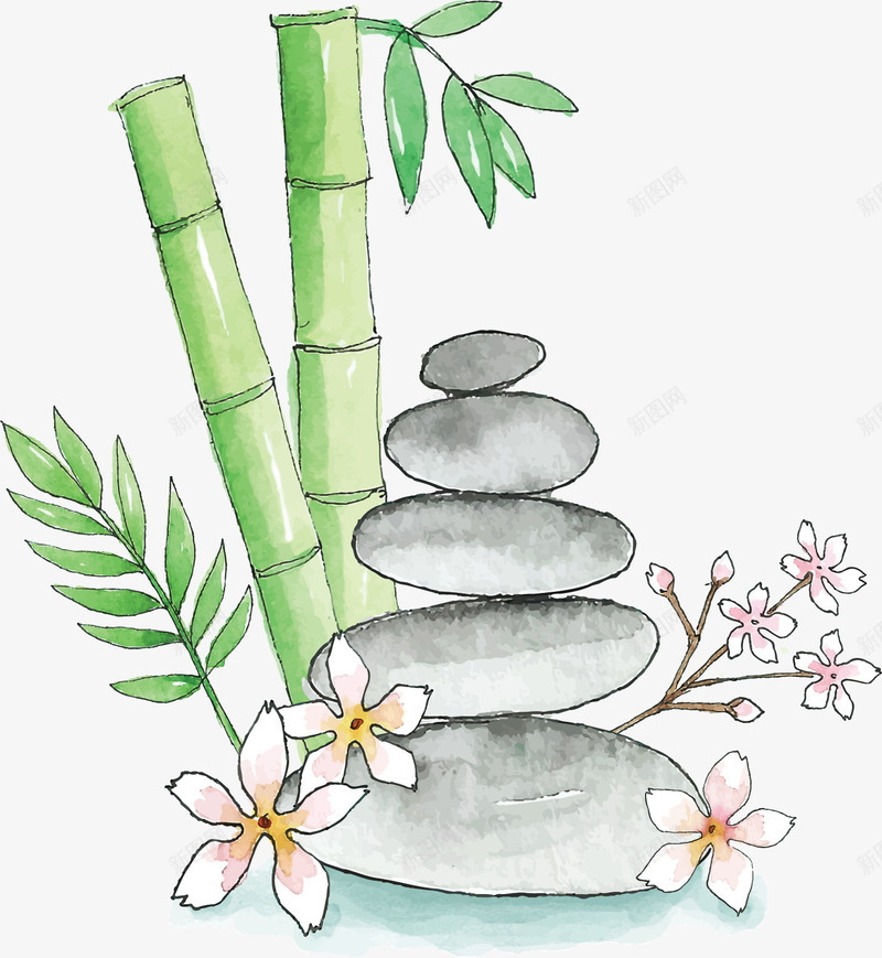 手绘竹林美容磁石矢量图ai免抠素材_88icon https://88icon.com 手绘竹林 手绘风 矢量png 磁石 美容磁石 美容院 矢量图