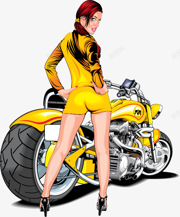 性感美女与跑车矢量图eps免抠素材_88icon https://88icon.com 性感美女卡通跑车摩托车矢量素材 矢量图