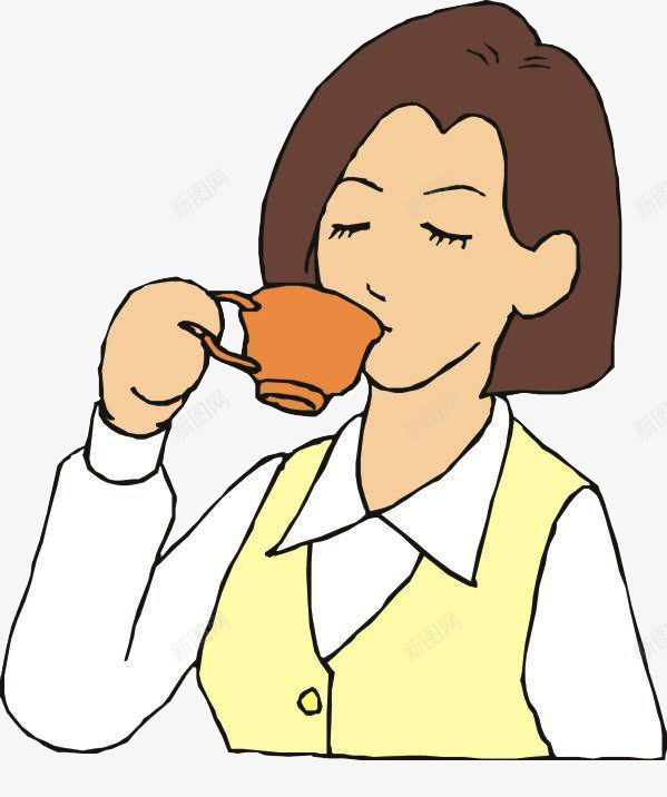 一美女喝茶png免抠素材_88icon https://88icon.com 一个 喝茶 女孩 美女 美女喝茶