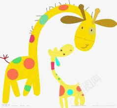 黄色长颈鹿png免抠素材_88icon https://88icon.com 卡通 红色圆点 长颈鹿 黄色