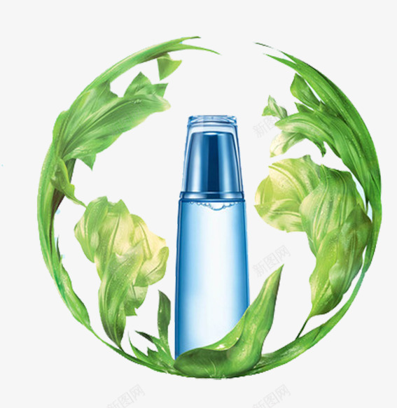 美容保养png免抠素材_88icon https://88icon.com 围绕 广告设计 护肤品 绿色