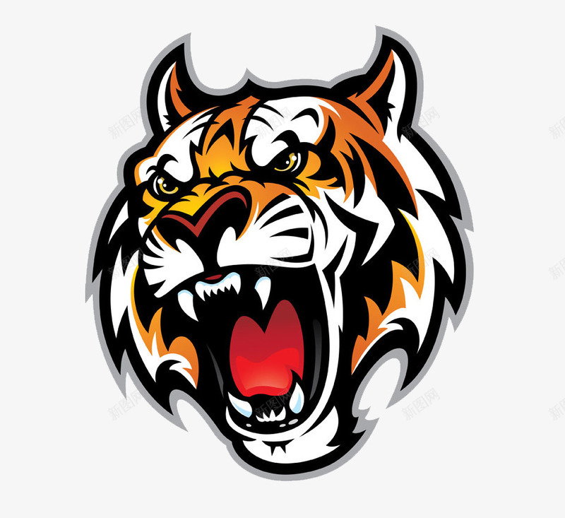 卡通张嘴老虎png免抠素材_88icon https://88icon.com Q版虎 凶猛 动物头像 卡通老虎 张嘴 恶虎 老虎面具 霸气头像