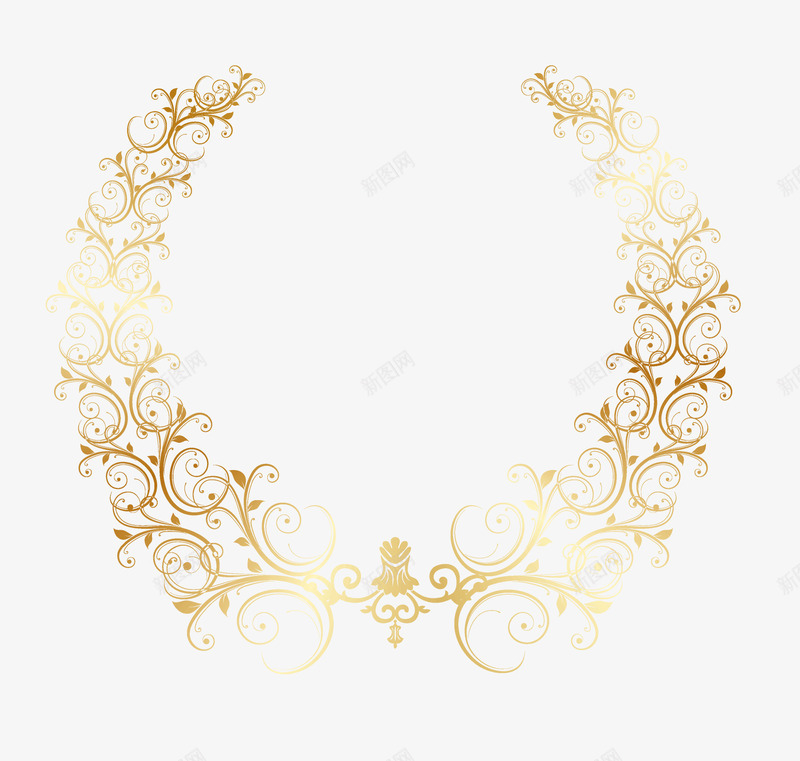 金色树叶花卉边框花环png免抠素材_88icon https://88icon.com 底纹 精美底纹 花卉 花环 装饰 边框 金色树叶