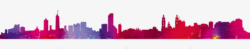 彩色城市剪影png免抠素材_88icon https://88icon.com 剪影 城市 彩色 房屋 高楼大厦