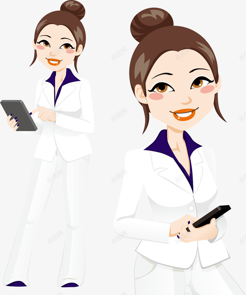 职业商务女性矢量图ai免抠素材_88icon https://88icon.com 人物 商务 女性 白领 美女 职业 职场 矢量图
