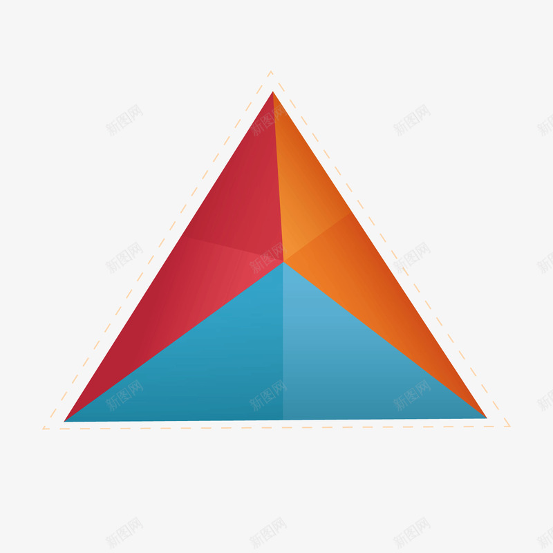 彩色三角形png免抠素材_88icon https://88icon.com ppt 三角形 商务 彩色 蓝色 虚线 边框