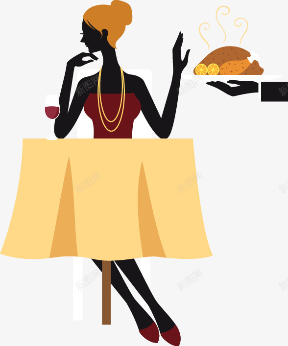 拒绝用餐的美女png免抠素材_88icon https://88icon.com 免抠人物素材 用餐 美女 苗条女郎 餐桌