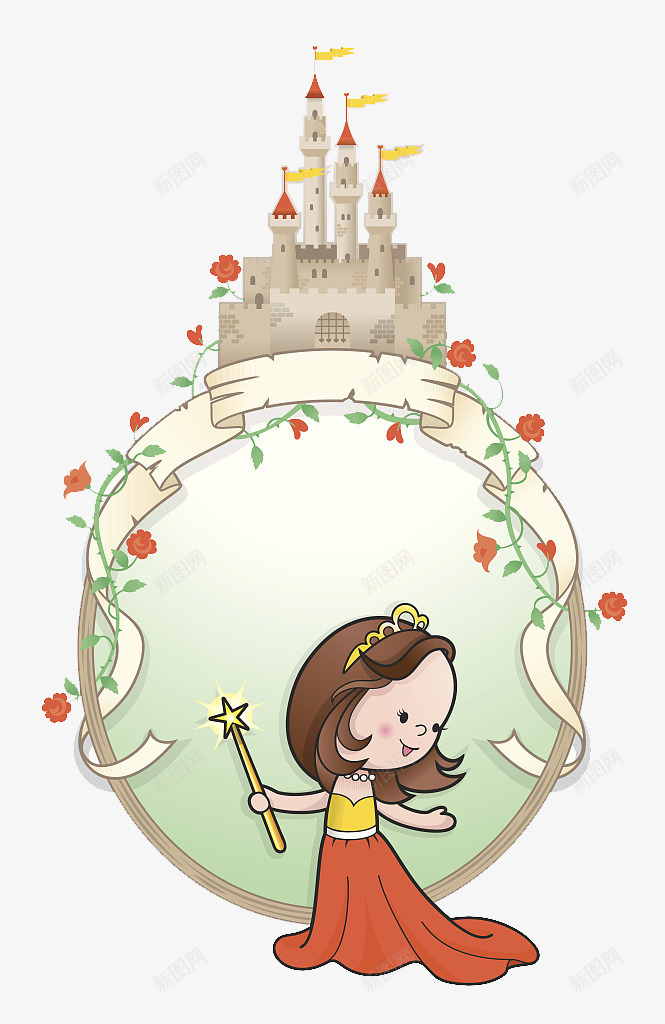 卡通手绘插图穿礼服的小公主png免抠素材_88icon https://88icon.com 儿童礼服 卡通 城堡 小公主 小公主图案 手绘插图 穿礼服 花环
