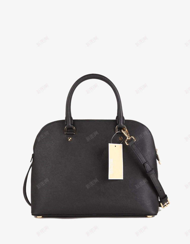 迈克科尔斯黑色单肩包经典款png免抠素材_88icon https://88icon.com 产品实物 女包 手提包 欧美时尚 真皮 经典款 黑色