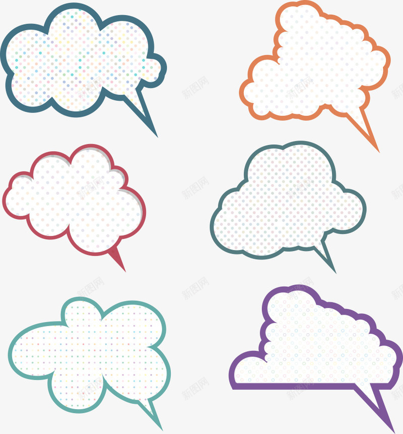 手绘对话框矢量图ai免抠素材_88icon https://88icon.com 卡通对话框 对话框 白云对话框 矢量对话框 矢量图