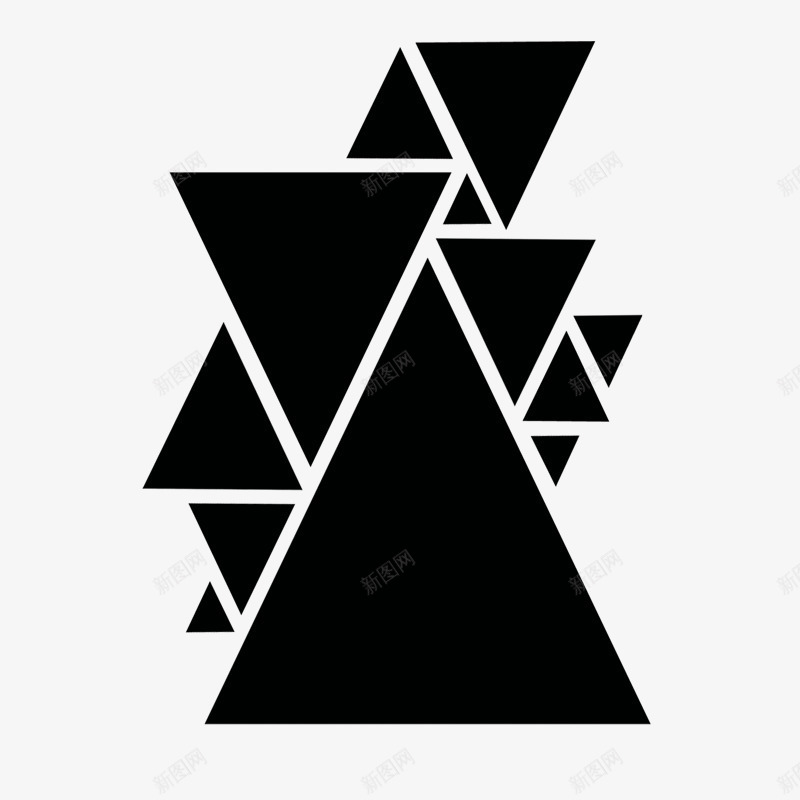 黑色几何图形png免抠素材_88icon https://88icon.com 三角形 几何 叠加 简约 黑色