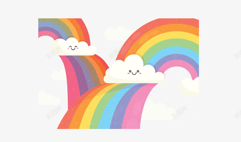 云朵笑脸美丽彩虹矢量图ai免抠素材_88icon https://88icon.com 云端彩虹 彩虹 彩虹桥 矢量png 笑脸云朵 美丽彩虹 矢量图