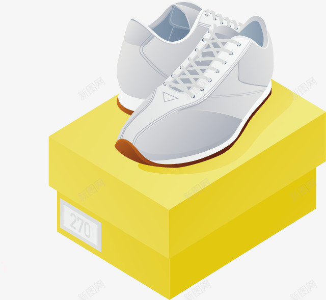 鞋盒上的鞋子矢量图ai免抠素材_88icon https://88icon.com 商品 手绘 运动鞋 鞋盒 矢量图