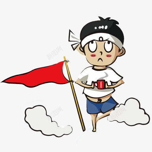 彩色卡通装饰冲刺高考psd免抠素材_88icon https://88icon.com 冲刺高考 卡通云朵 红色旗子 装饰图 设计图 高考
