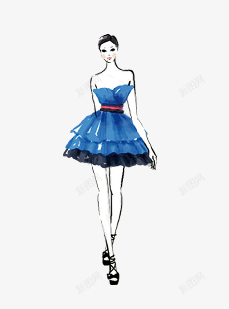 穿裙子的美女png免抠素材_88icon https://88icon.com 彩绘美女 抹胸小礼裙 时尚美女 晚礼服 服装秀 穿裙子的美女 美女 腰带 蓝色 裙子