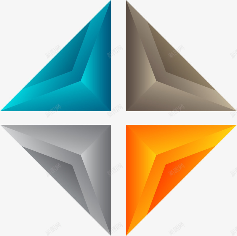 创意多彩三角形png免抠素材_88icon https://88icon.com 创意三角形 多彩三角形 棱角 白色光晕 简约三角形 质感