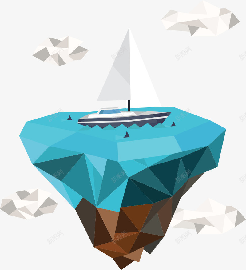 岛屿上的帆船png免抠素材_88icon https://88icon.com 卡通岛屿 小岛 岛屿 帆船 白云