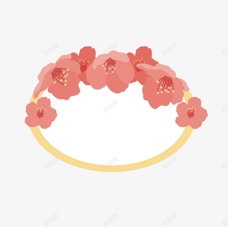 花环矢量图ai免抠素材_88icon https://88icon.com 头戴 红 花环 矢量图