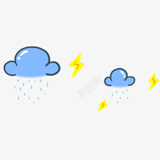 闪电下雨云朵png免抠素材_88icon https://88icon.com 下雨 云朵 闪电