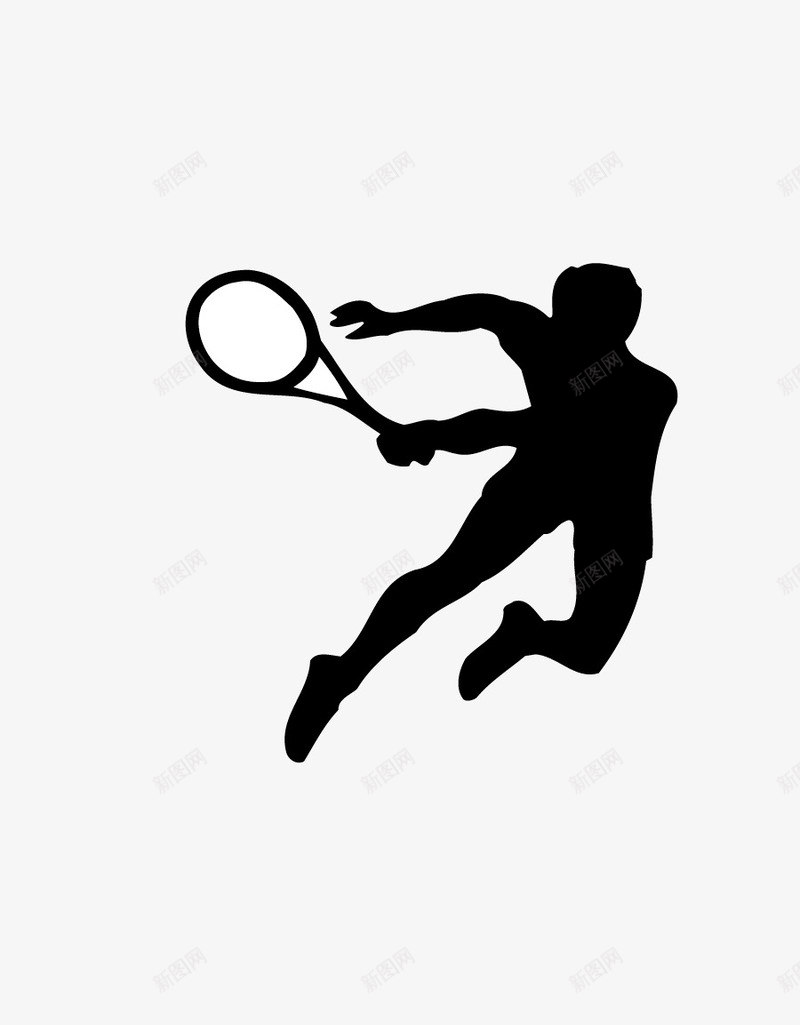 网球剪影png免抠素材_88icon https://88icon.com 体育运动 剪影 剪影素材 动作 矢量图片 网球