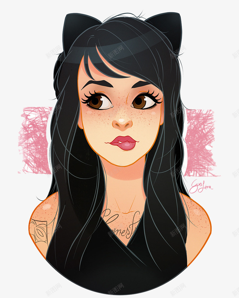 美丽的姑娘png免抠素材_88icon https://88icon.com Q版 卡通 嘻哈 大眼睛 插画 暗黑系 欧美 欧美瞳孔素材库 涂鸦 潮流 潮牌 红唇 美式漫画 美漫 街头涂鸦