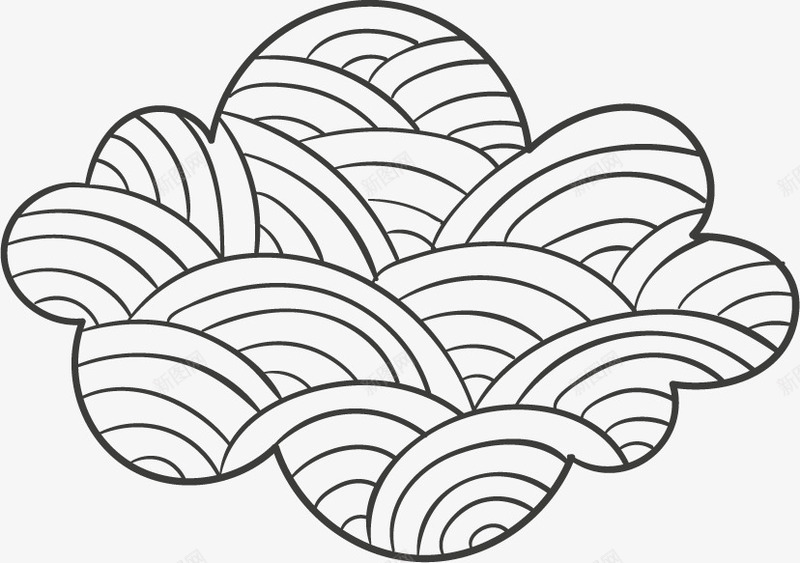 手绘花纹云朵png免抠素材_88icon https://88icon.com 云 云朵 卡通 可爱 手绘 白云 线描 线条 花纹 速写 黑白