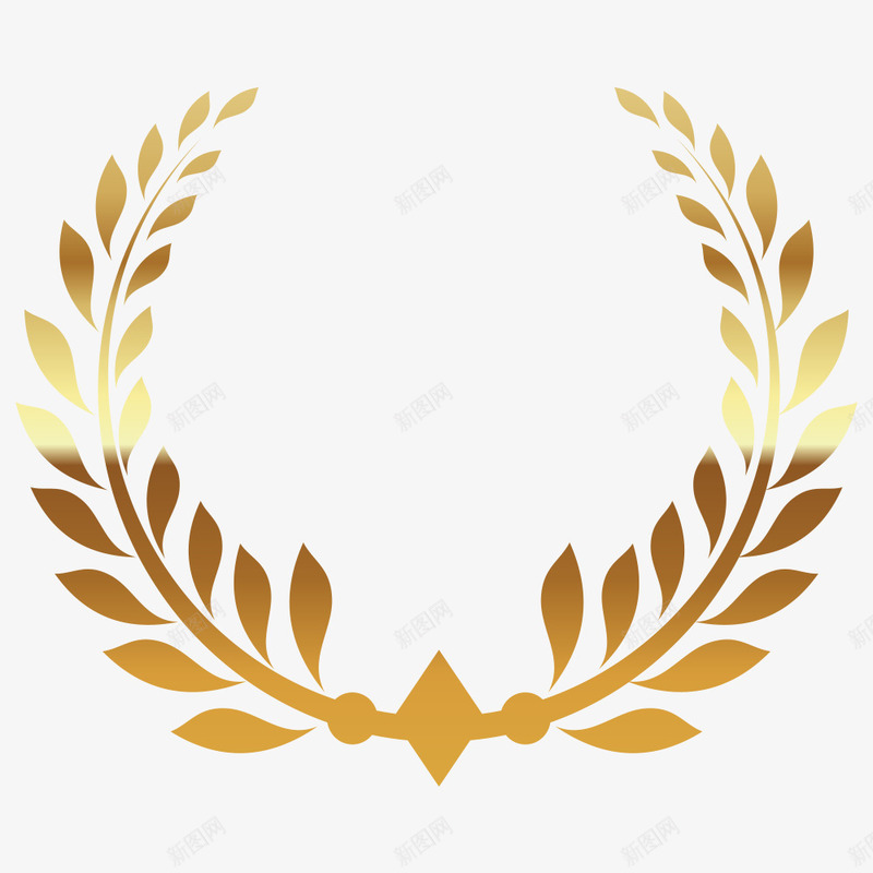 金色树叶花环png免抠素材_88icon https://88icon.com png图形 png装饰 树叶 花环 装饰 金色