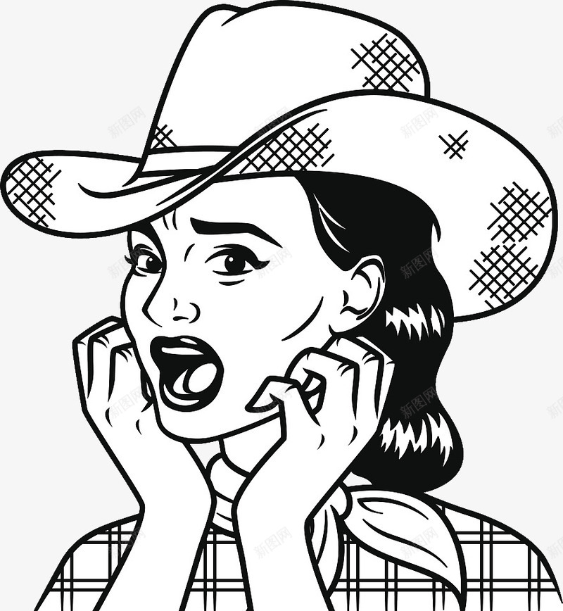 黑白人物装饰画抓狂的女孩png免抠素材_88icon https://88icon.com 人物装饰画 戴帽子 抓狂 抓狂的女孩 美女抓狂 黑白