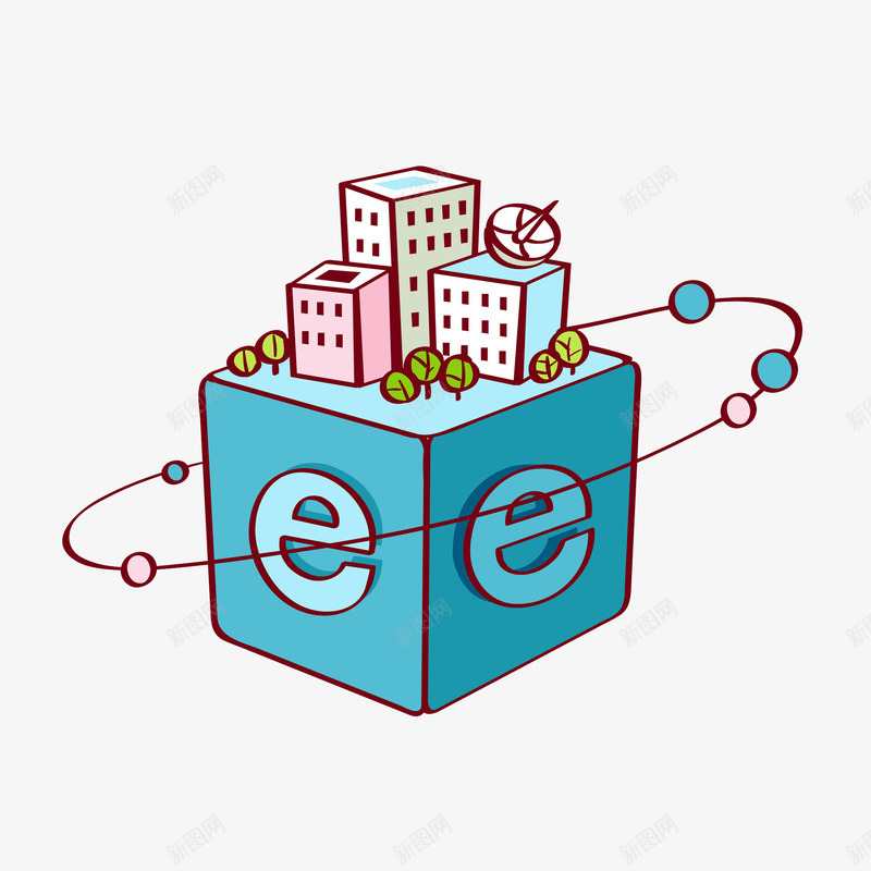 城市无线技术插画png免抠素材_88icon https://88icon.com 世界电信日 免抠PNG 卫星 城市 城市无线技术插画 天线 建筑 科技