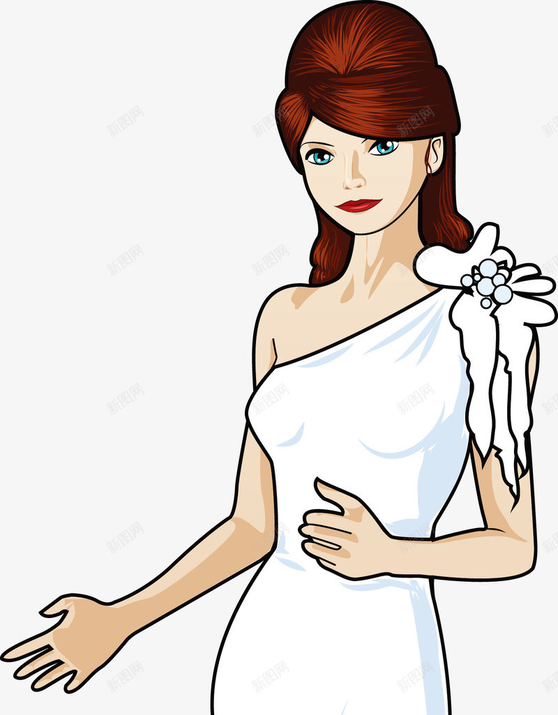 穿白裙子的美丽女人png免抠素材_88icon https://88icon.com 卡通女人 卡通美女漫画 女性女人 女性插画 性感女人 时尚女性 矢量人物 裙子 长裙 长裙飘飘