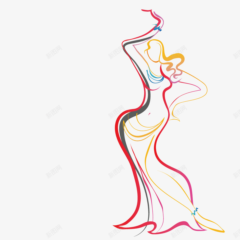 跳舞的简笔美女png免抠素材_88icon https://88icon.com 简笔 美女 跳舞