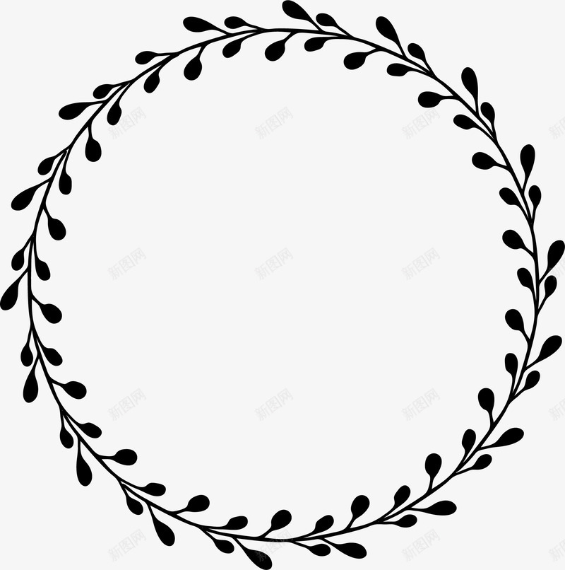 黑白花环png免抠素材_88icon https://88icon.com 底纹 底纹背景 文化艺术 现代纹样 花纹底纹 装饰图案 设计 黑白花环